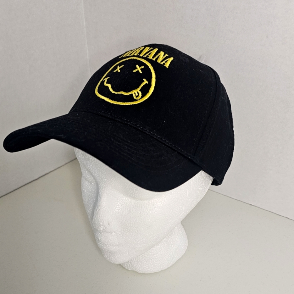 NIRVANA Smiley Face Rock Band Adjustable Hat